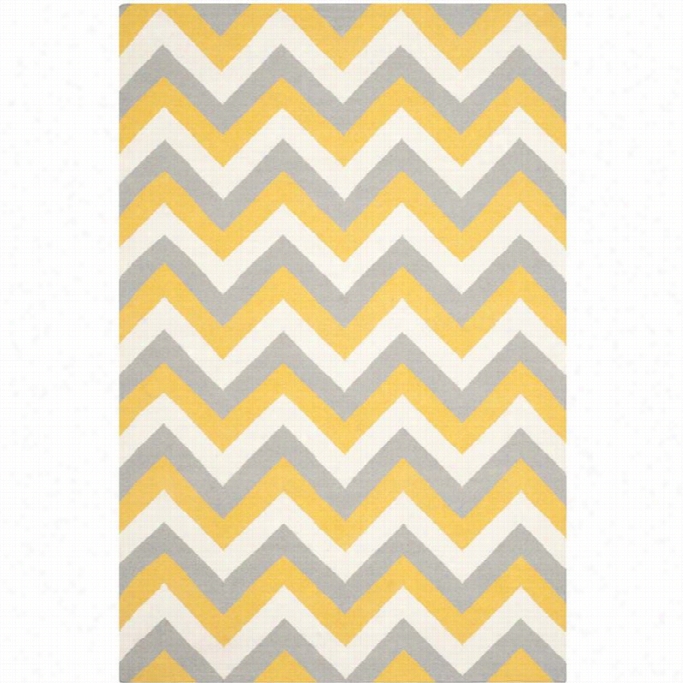 Safavieh Dhurries Gold Ccontemporay Rug - 5'' X 8'