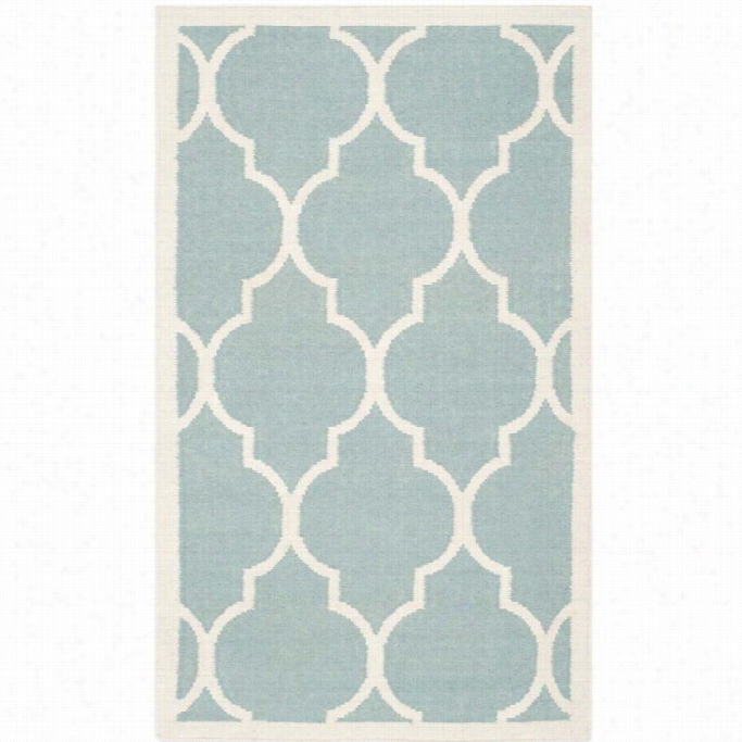 Safavieh Dhurries Light Blue Contemporary Rug - 3' X 5'