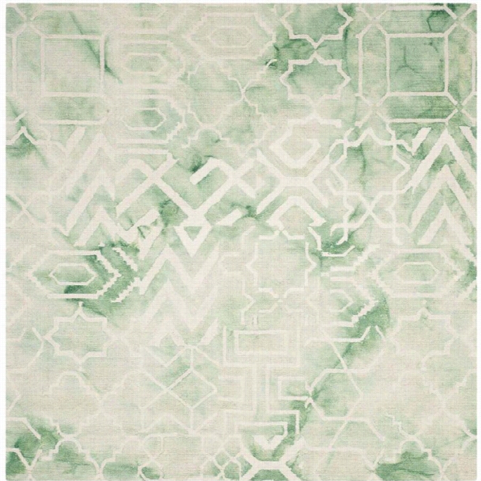 Safavieh Dip Dyde Green Contemporary Rug - Suare 5'