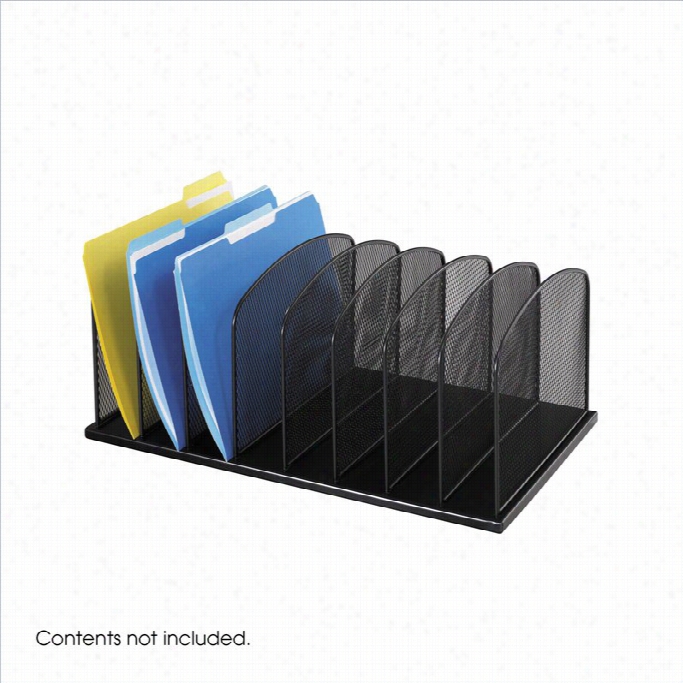 Safco Onyx Black Mseh Desk Organizer With 8 Upright Sections