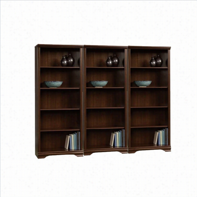 Sauder Carolina Estate 5-shelf Wakl Bookcase In Select Cherry