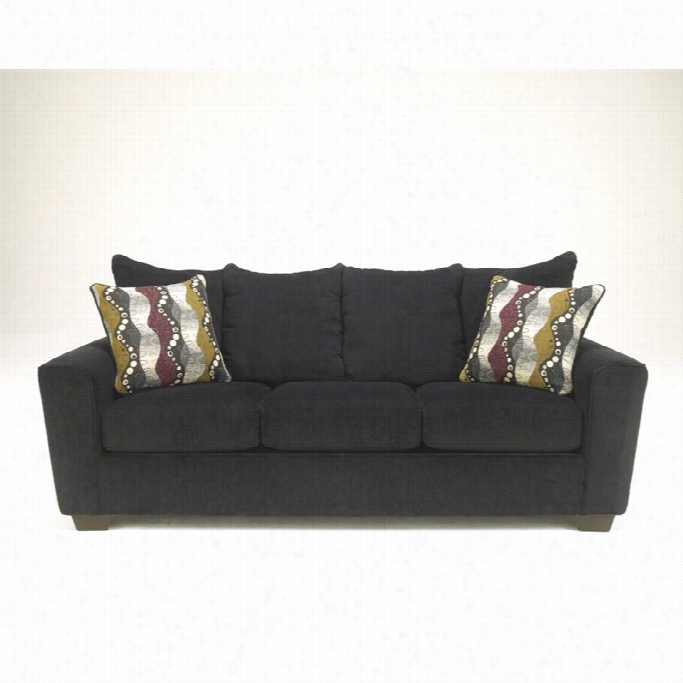 Signature Design By Ashley Urniture Brogain Fabric Sofa In Ebony