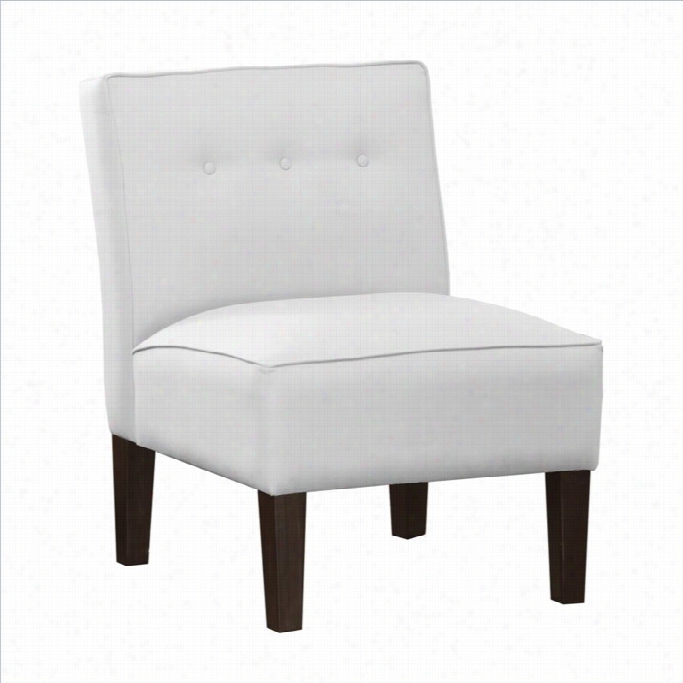Skyline Ufrniture Micro-suede Tuted Slippe Chair  In White