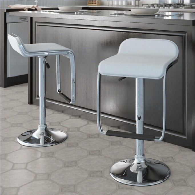 Sonax Corliving 32 Bar Stool With Footrest In Whie (set Of 2)