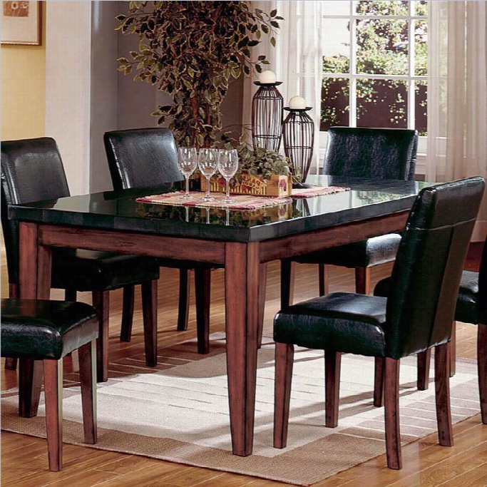 Steve Silvery Company Bello Granite Casual Dining Table In Cherry