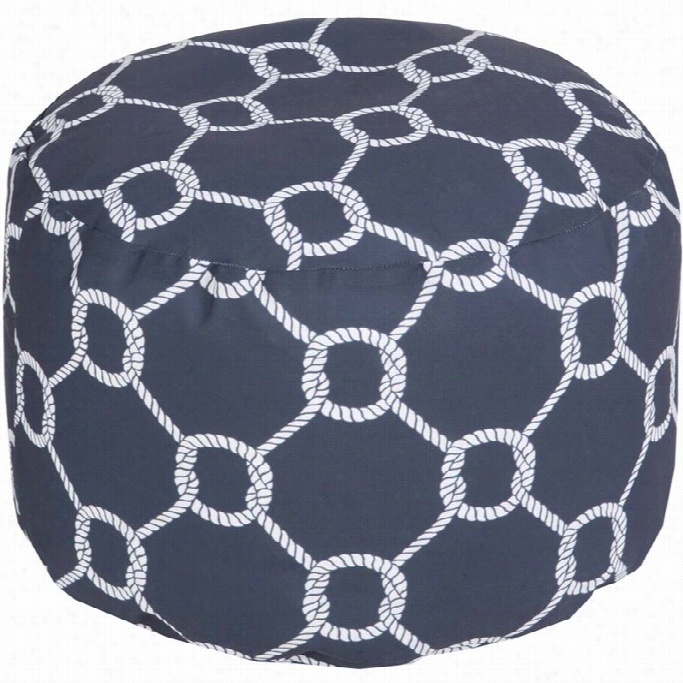 Surya Cylinder Pouf Ottoman In Bluue