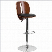 Flash Furniture Adjustable Bar Stool with Black Seat in Walnut