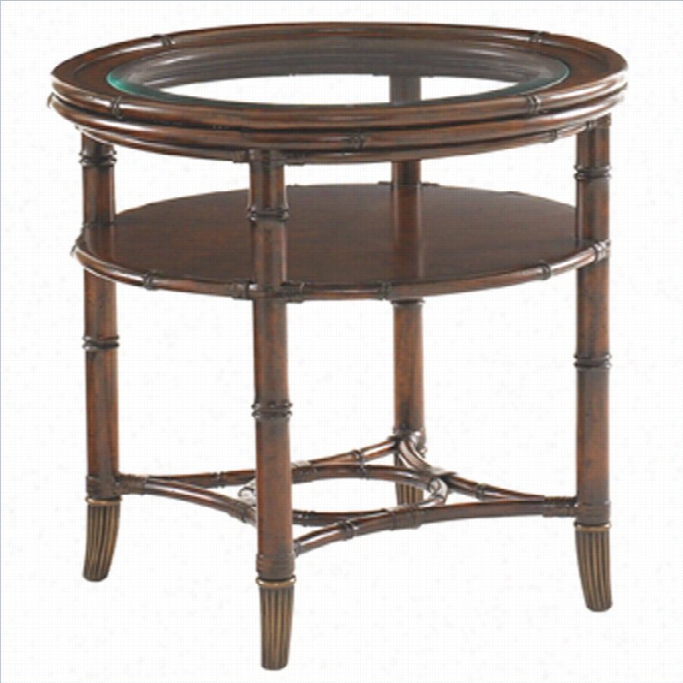 Tommy Bahama Home Landara Maricopa Round Lamp Table In Rich Tobacco