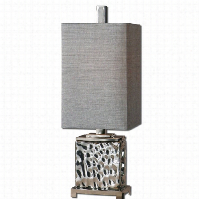 Uttermost Bashan Nickel Plated Water Glass Lamp With S Ilver Gray Shade
