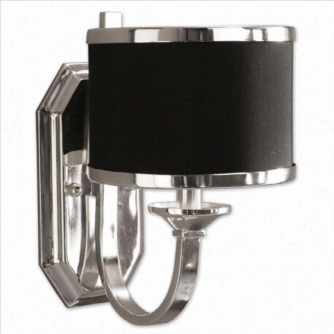 Ut Tdrmost Tuxedo Black Shade Wall Sconce In Silver Plated Metal