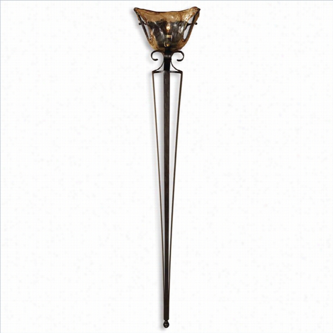 Uttermost Vetrai Oglass Wall Torchier In Oil Urbbed Bronze