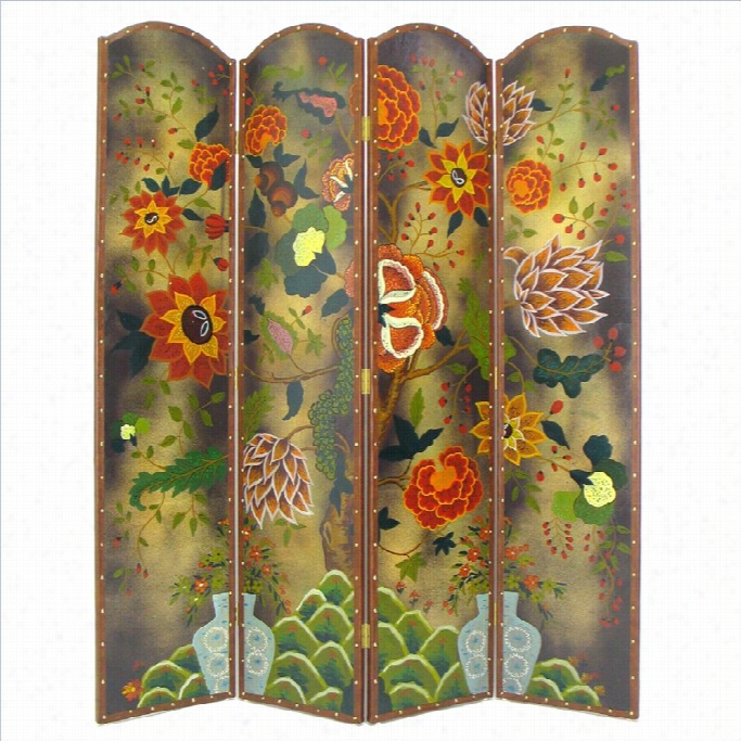 Wayborn Hand Painted Ree Of Life Room Divider