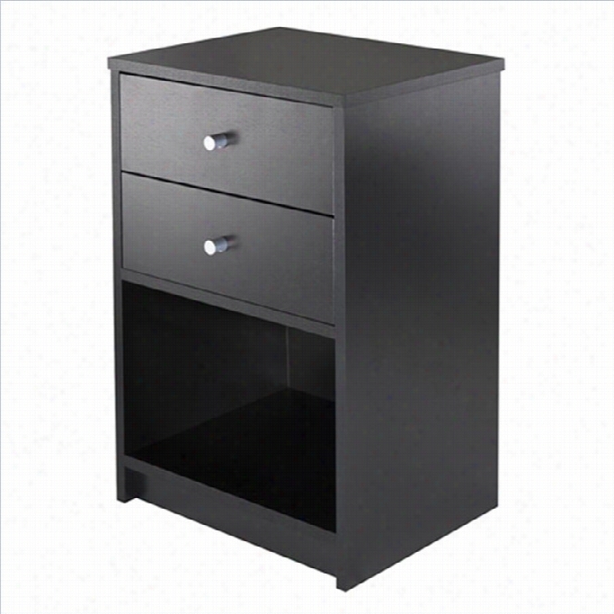 Winsome Ava Accent Table Wit Htwo Drawers In Black