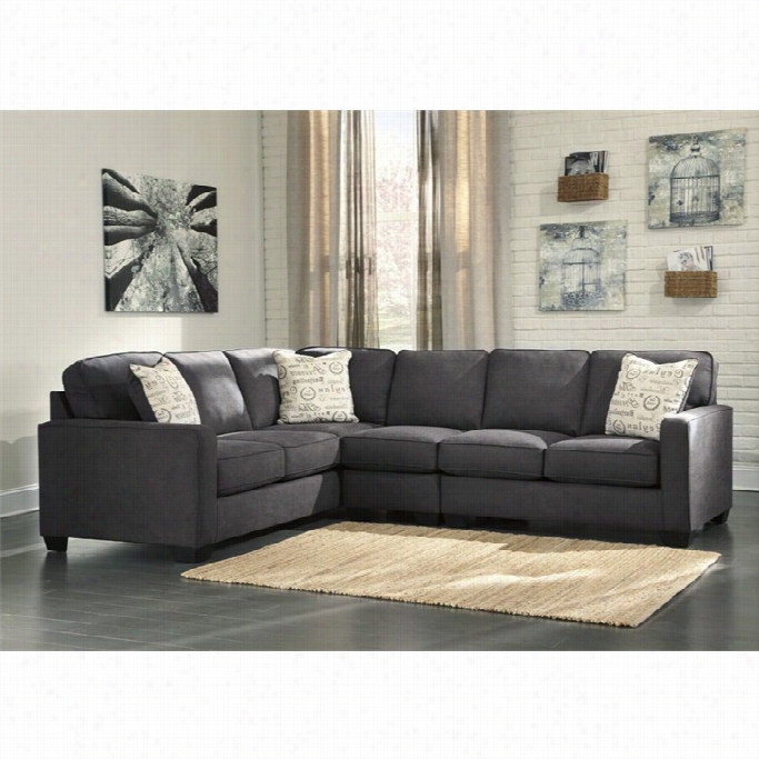 Ashley Alenya Left Corner Sectional With  Armless Cha Ir I Charcoal