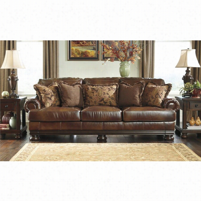 Ashley Furn Iture Hutcherson Le Athed Sofa In Harness