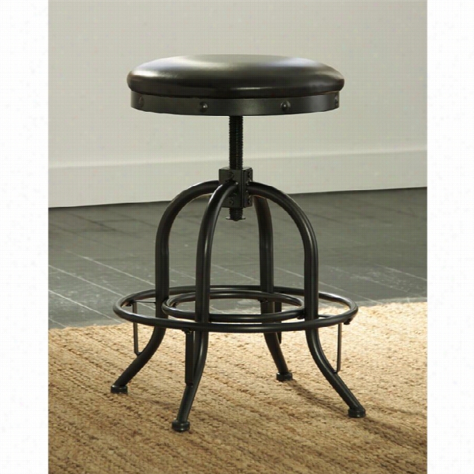 Ashley Shaynevillw 25.5 Adjustable Counter Stool In Dark Brown