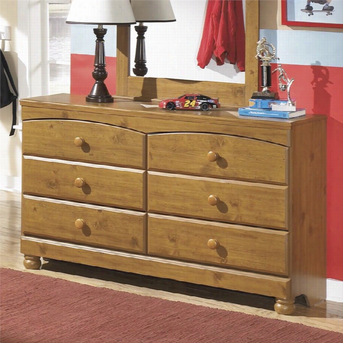 Ashley Stages 6 Drawer Wood Double Dresser In Brown