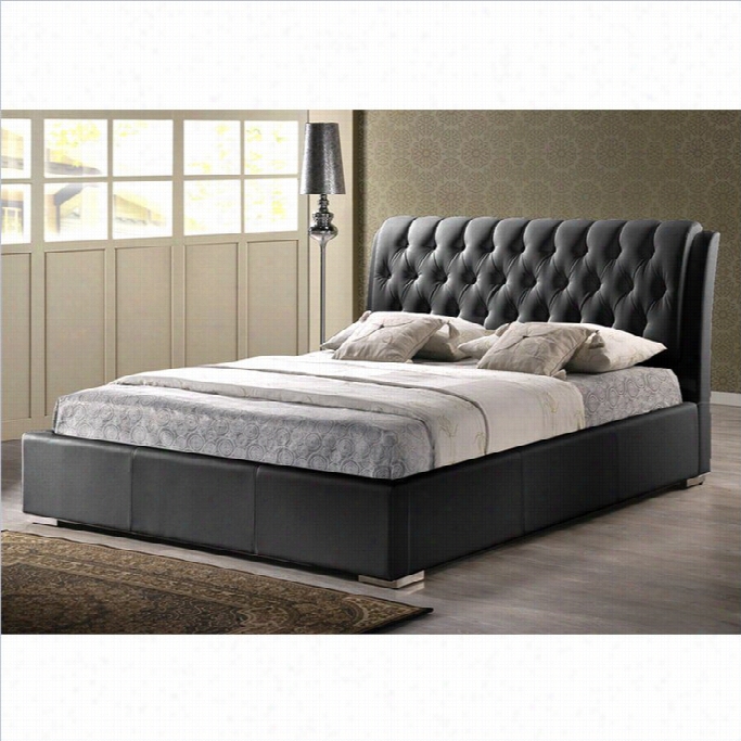 Baxton Studi O Bianca Queen Platform Bed With Tufted Headboar D Ib Black