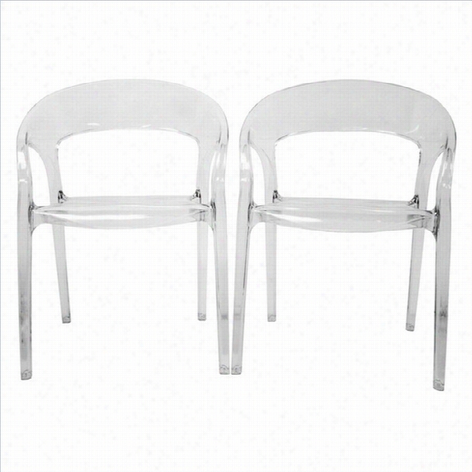 Baxton Studio Chole Accent Chair In Clear (set Of 2)