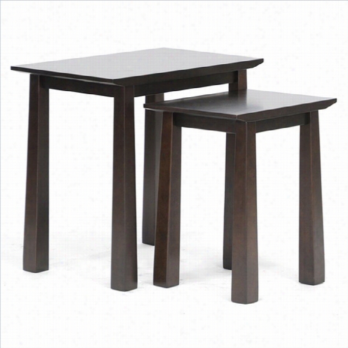 Baxton Studio Havana Nesting Table Set In Dark Brown