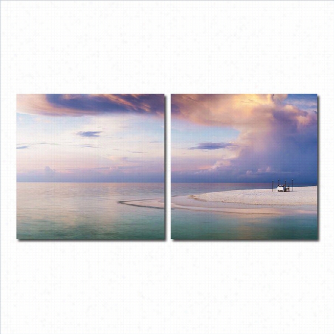 Baxton Studio Pastel Romance Mounted Print Diptych In Multicolor