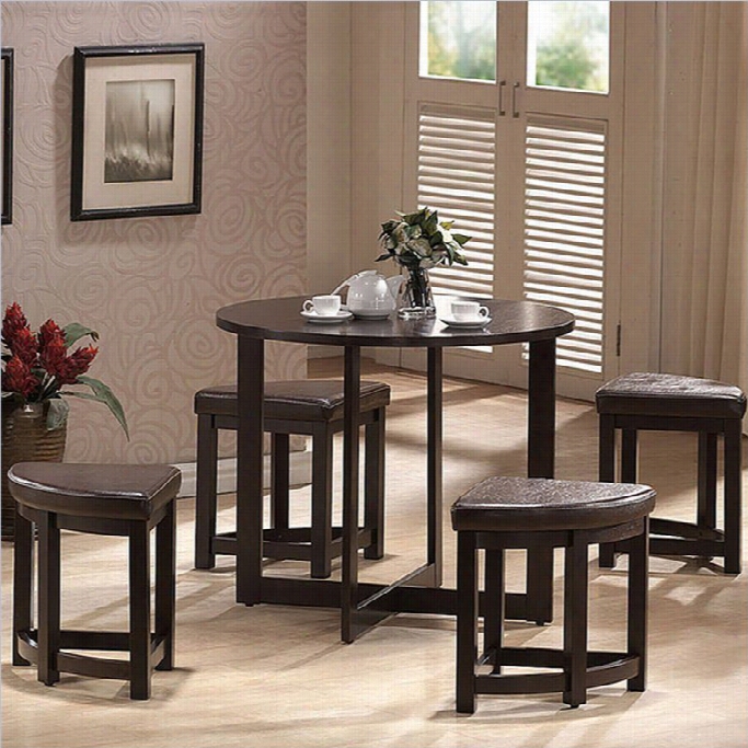 Baxton Studio Rochester Bar Table Set In Dark Brown