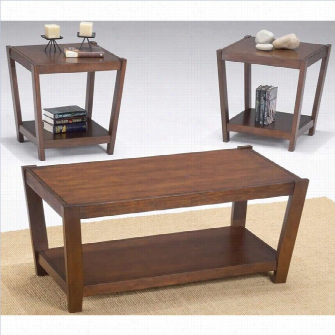 Bernards 3 Piece Coffee Table Set In Warm Brow N