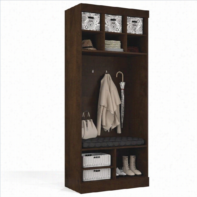 Bestar Pur 36 Storage Unit Cubby With Bench In Chocolate