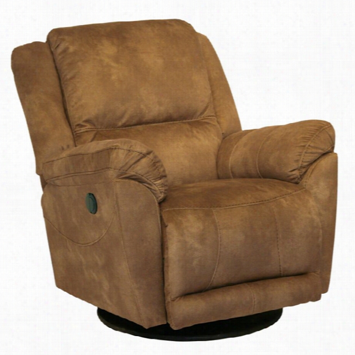 Catnapper Maverick Chaise Swivel Glider Recliner Chair  In Sadde