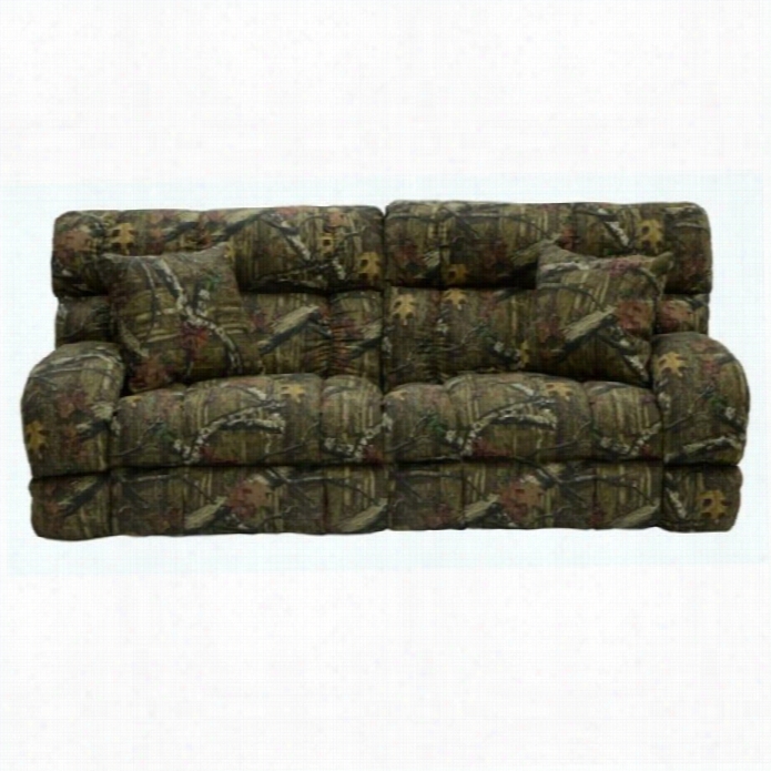 Catnaper Wnitregreen Reclining Cotton Sofa In Mossy Oak Infinity