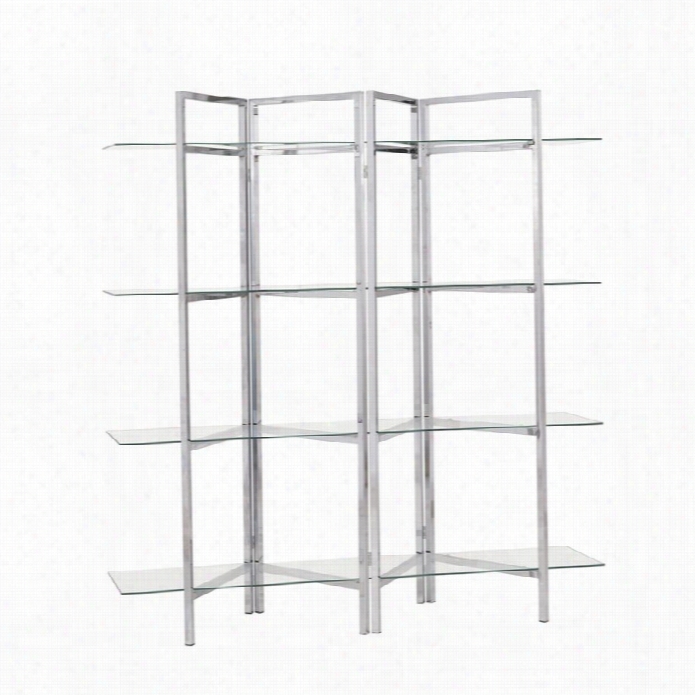 Coaster Contemporary Metal Bookcase In Chr0me