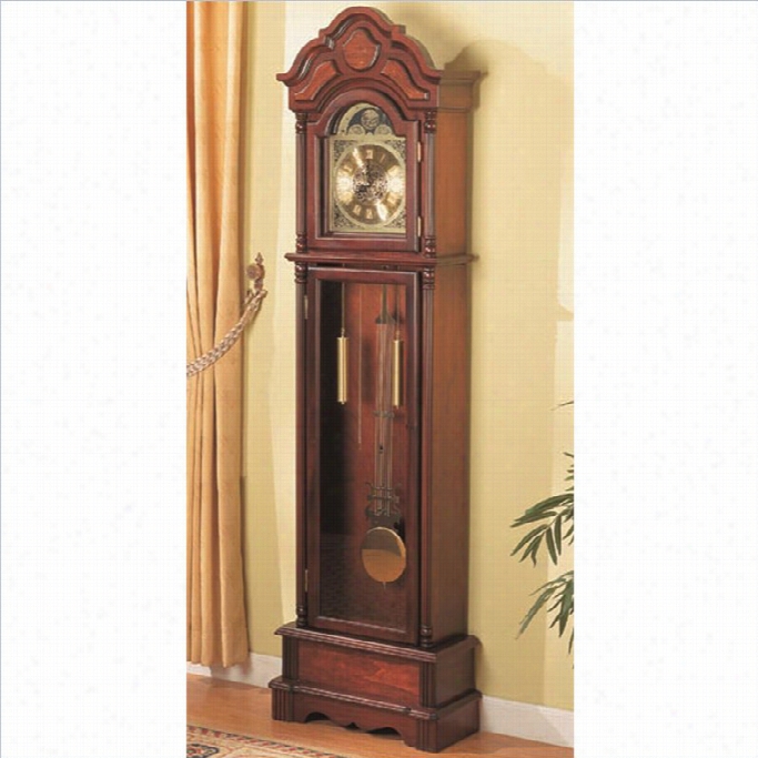Caoster Grandfather Clock In Oak