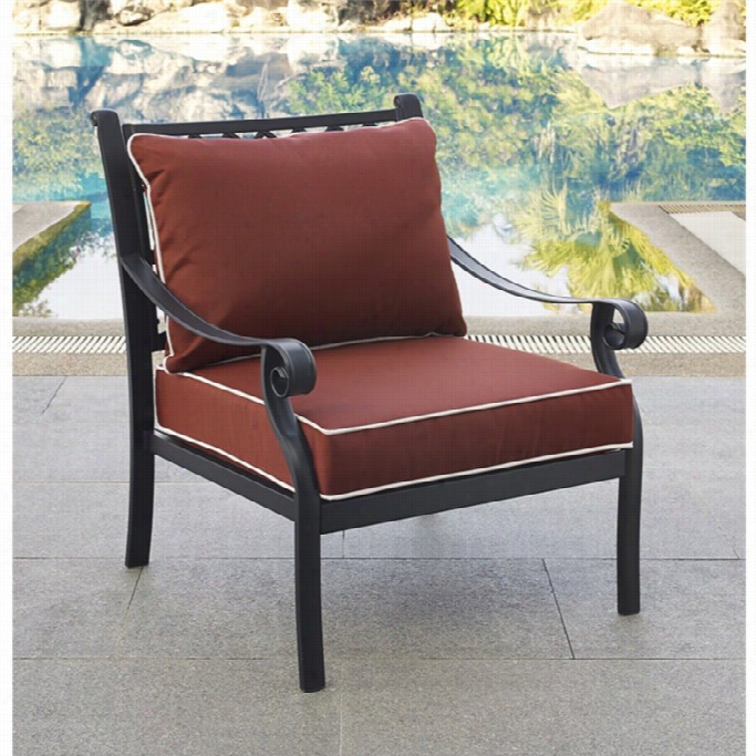 Crosley Portofino Cast Aluminum Arm Chair In  Charcoal