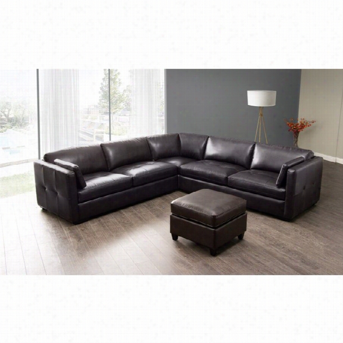Rhombus Sofa Urban Leather 3 Piece Sectional In Mocca