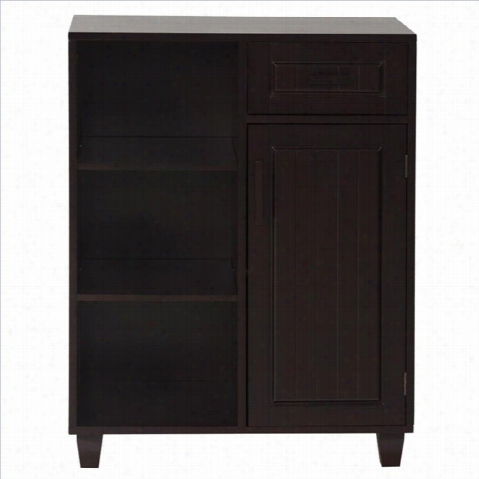 Elegant Home Fashions Catalina 26 1-door Floor Cabinet In Dark Esfpesso