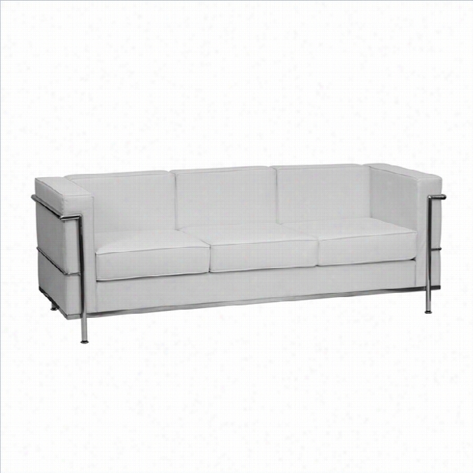 Flash Furniture Hercules Regal Series Leather Sofa In Whiet