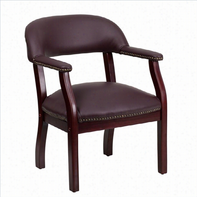 Flash Furniture Leather Conference Gue St Chair In Burgundy