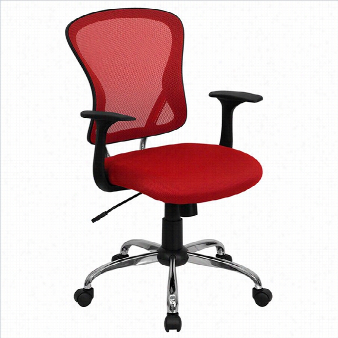 Flaash Furniture Mid Back Mesh Office Chair In Red