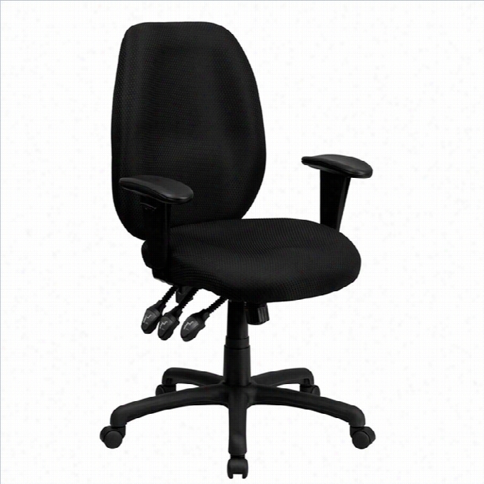 Flash Furniture Multi-functional Ergonomic Task Work Chair In Black