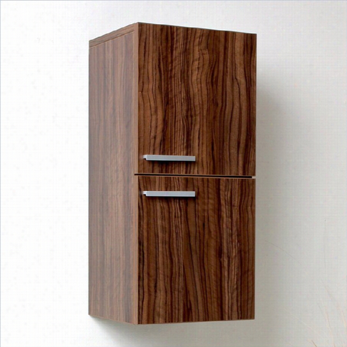 Fresca Senza Bathroom Linenn Side Cabinet With Storage Areas In Walnut