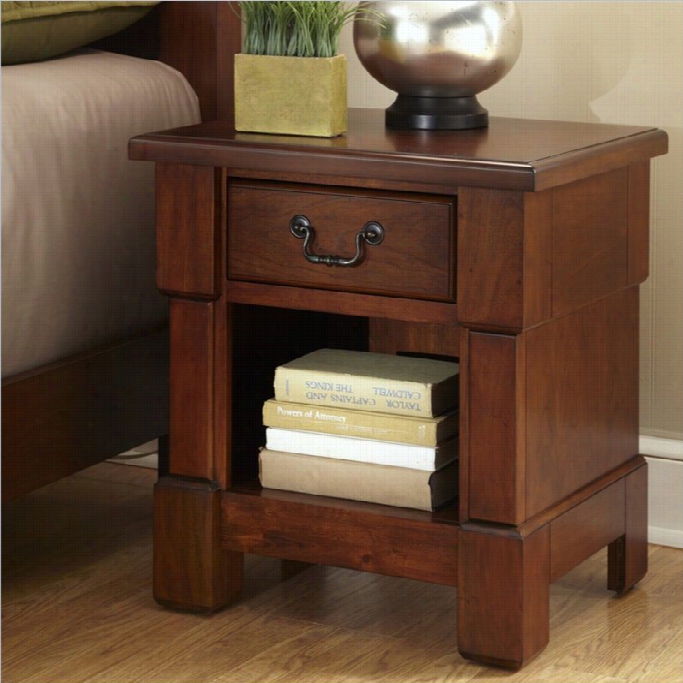 Home Style Saspen Night Stand In Rustic Chrery
