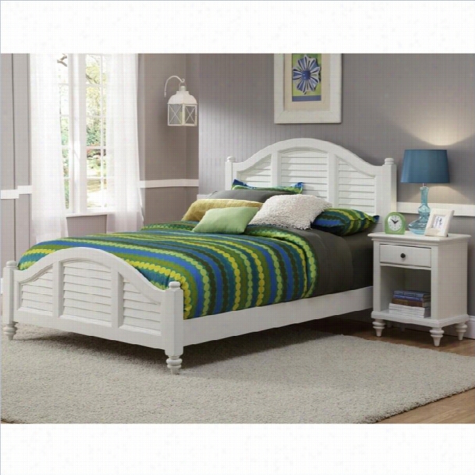 Home Styles Bermuda 2 Piece Bedroom Set In Whit E Finish-queen