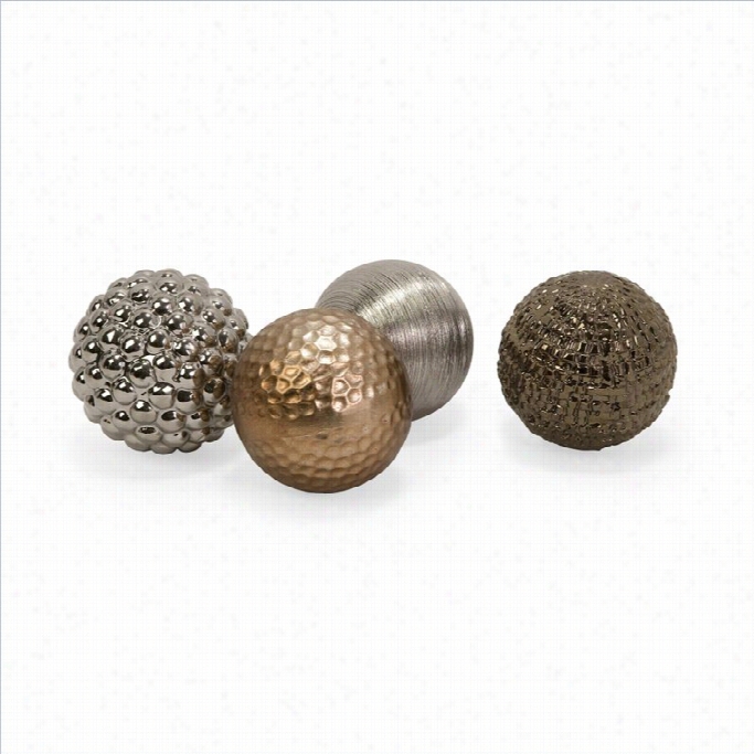 Imax Corporation Metallic Finished Orbs (set Of 4)