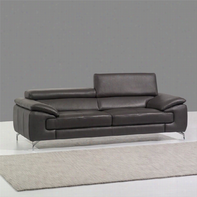 J&m Furniture A973 Leather Sofa In Grey