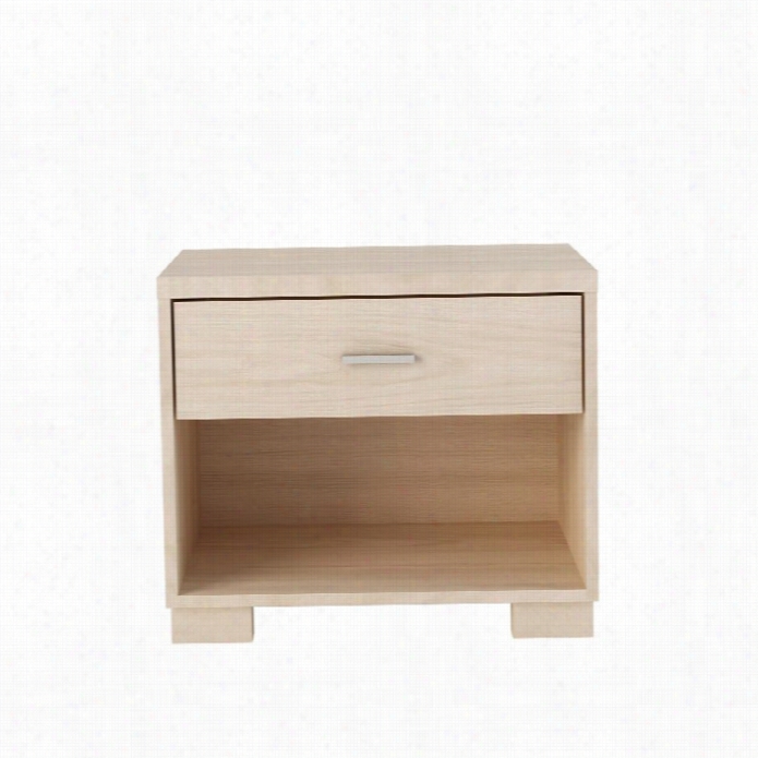 Manhattan Comfort Astor 1 Drawer Nightstan Din Oak Vanilla