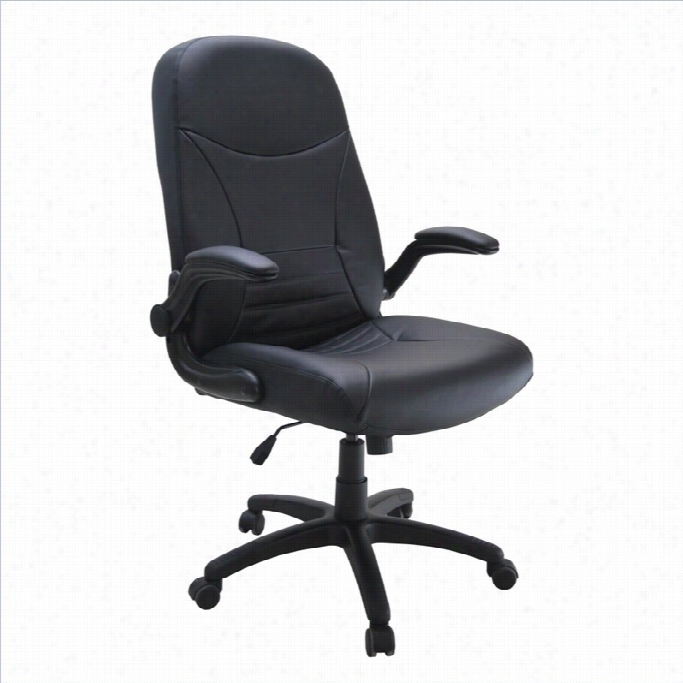 Mayline Comffort Big And Tall Pivot Armoffice Chair In Blac K Leather