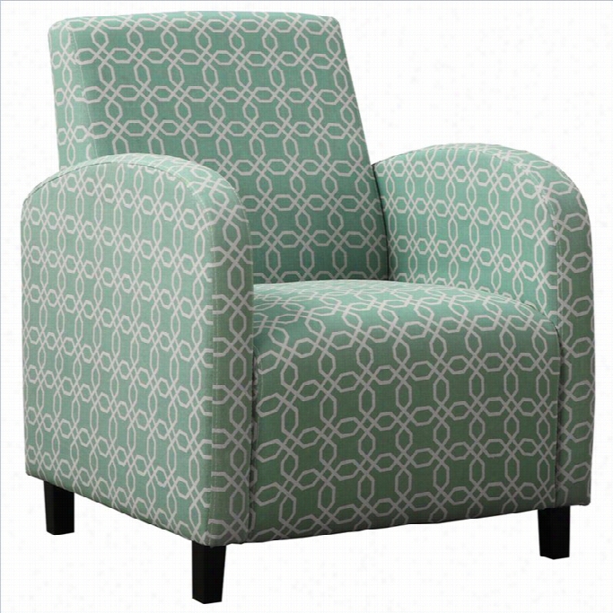 Monarch High Back Faabric Accent Chair In Faded Greeen