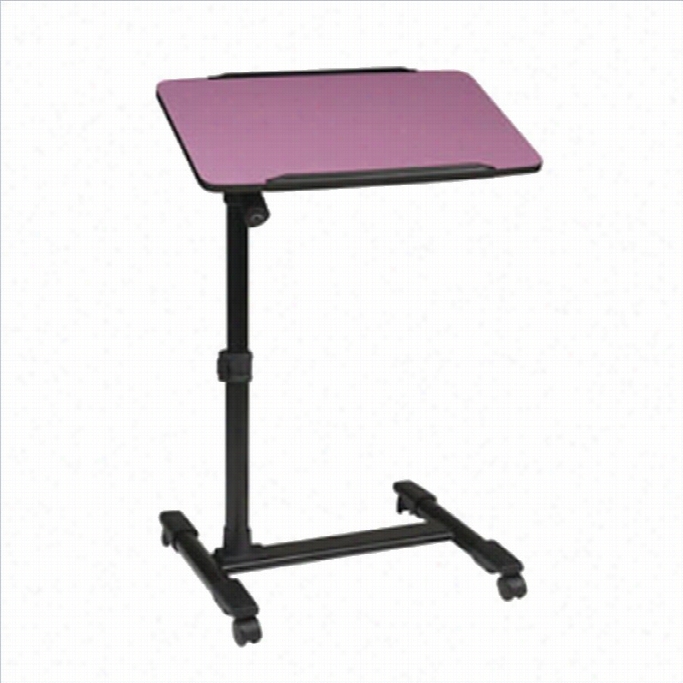 Office Star Adjustable Top Mobile Laptop Cart In Purple