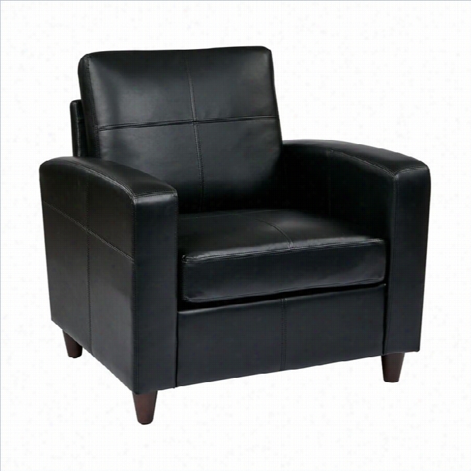 Office Star Eco L Eather Club Chair In Bkcak