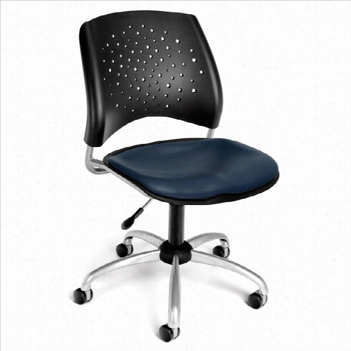 Ofm Star Swivel Office Chair With Vinyl Seats In Navvy